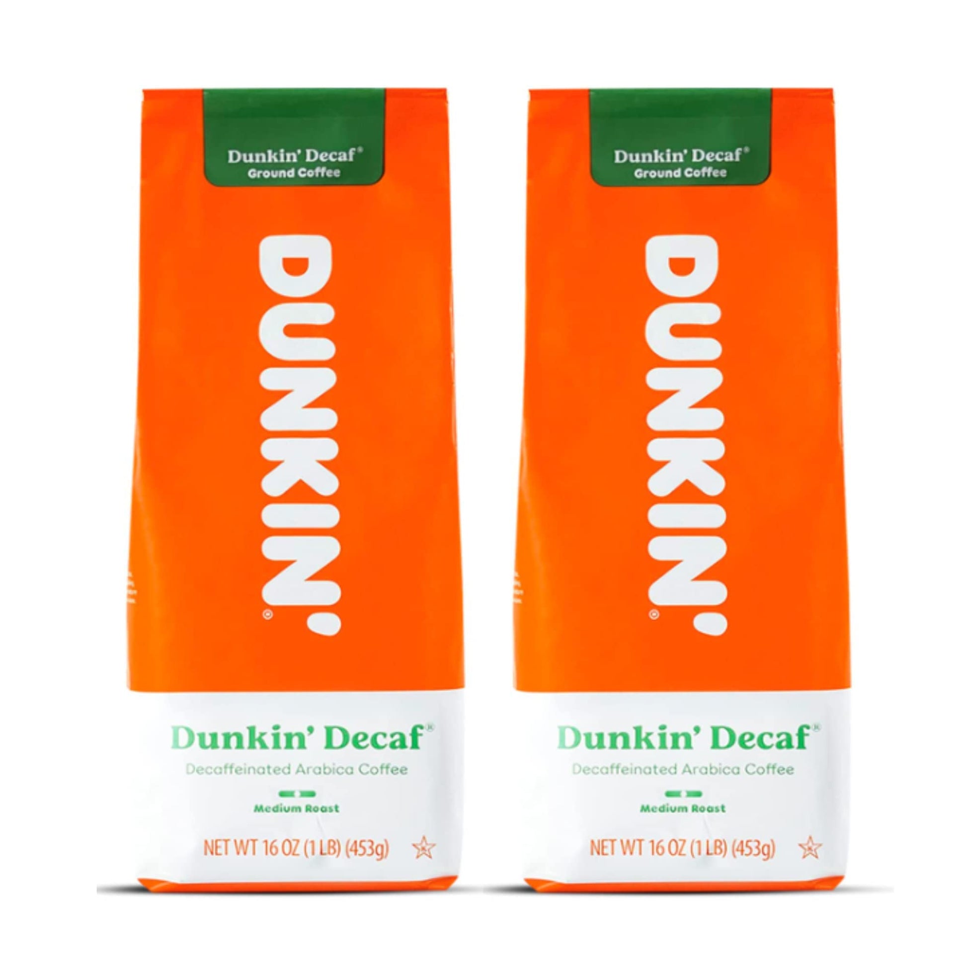 Dunkin Donuts Coffee Decaf 16 Oz Bag, Pack Of 2