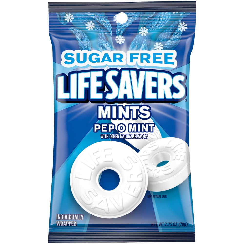 Life Savers Pep O Mint Sugar Free Candy, 2.75 oz, White, Model 10019000094008
