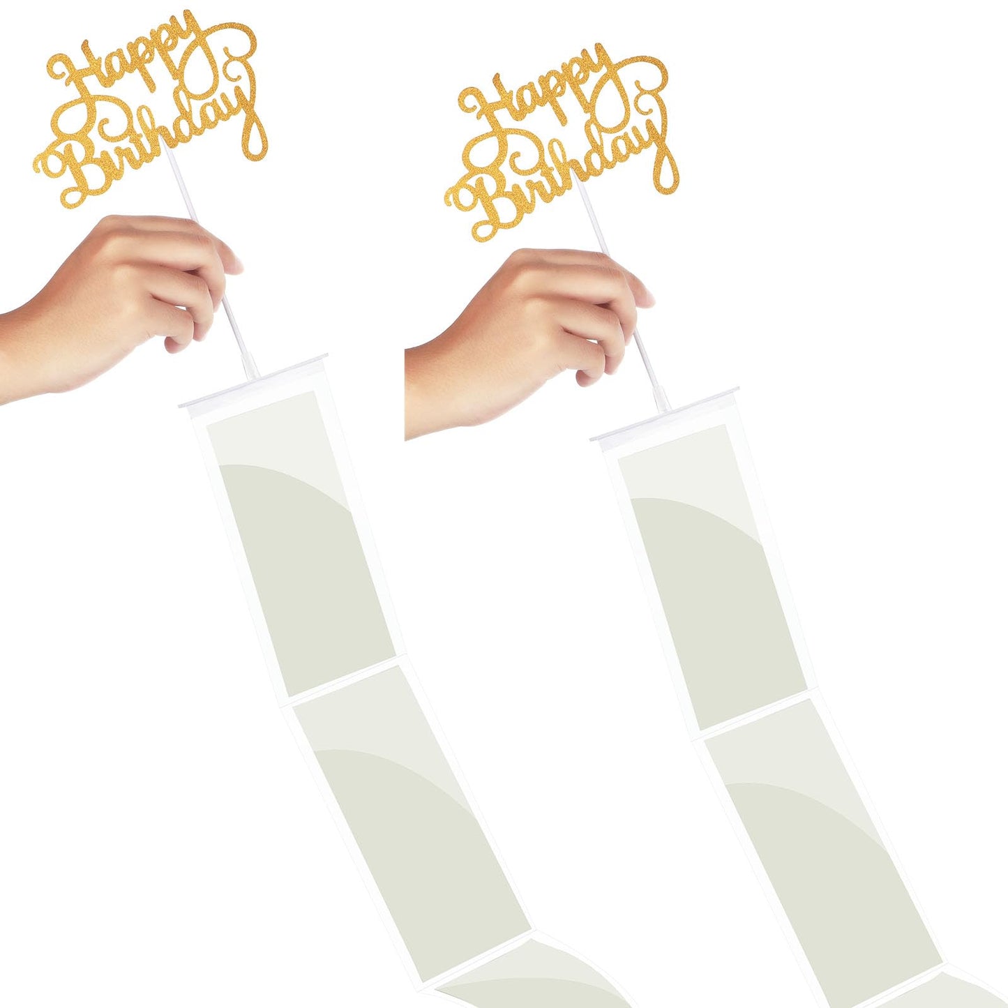 2 Set Money Cake Pull out Kit Include 2 Pulling Money Box 2 Plastic Roll 40 Transparent Bag Connected Pocket and 2 Happy Birthda
