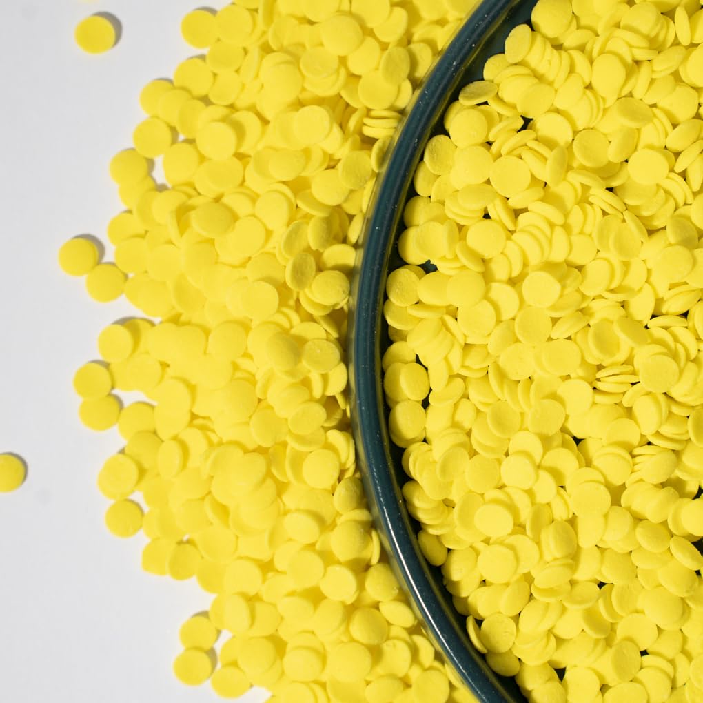 NIPEOR Rainbow Sprinkles Yellow Confetti Sprinkles 3.53oz/100gEdible Sprinkle Topping Confetti Sprinkles, Round Sprinkles for Ca