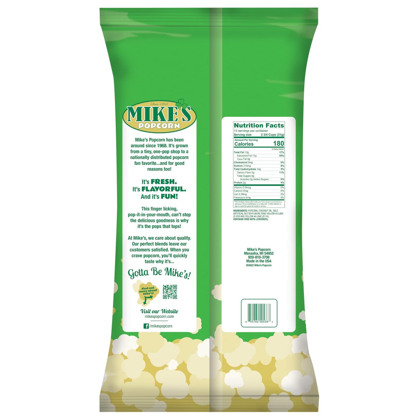Mike's Popcorn Butter Popcorn - 14 Ounce (Pack of 1) - Delicious, Rich Flavor