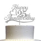 25Th Anniversary Cake Topper Silver Glitter, 25 Wedding Anniversary Party Decoration Ideas, Premium Quality, Sturdy Doubled Side