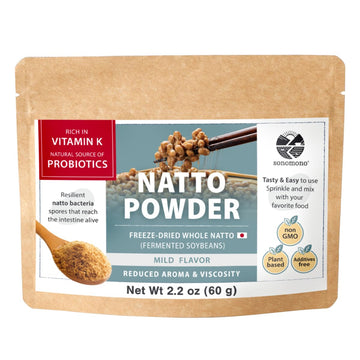 Sonomono 10G More - Natto Powder Fermented Soybean Powder For Gut Health, Mild Flavor, Natural Freeze-Dried Japanese, High In Pr
