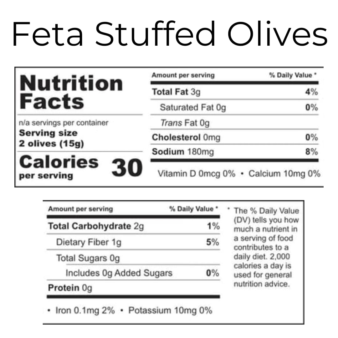 Divina Feta Stuffed Olives, 12.9 oz, 2-Pack, Perfect for Snacks and Appetizers