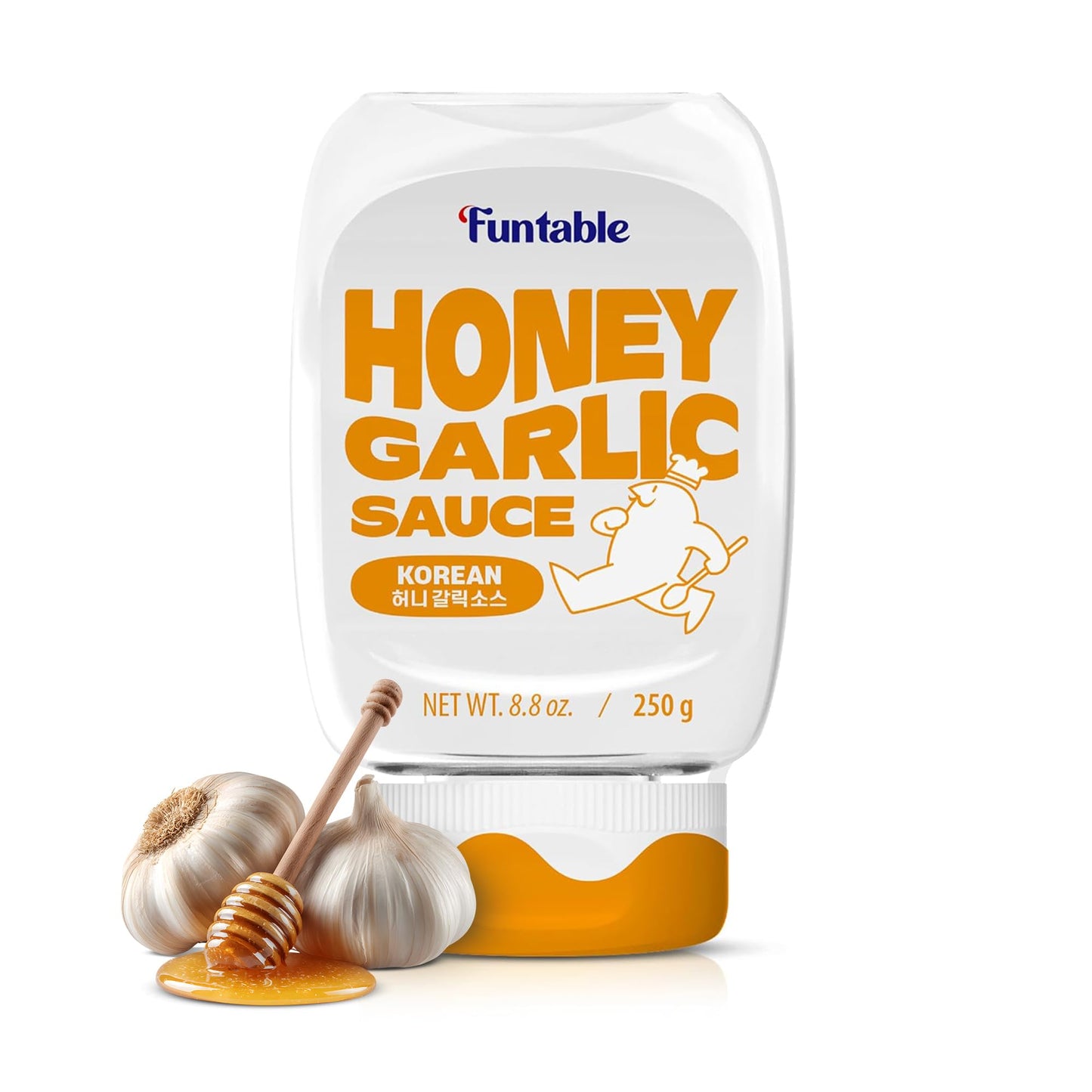 Funtable Honey Garlic Sauce (8.8 oz, 250g) (Halal) - Honey Garlic Flavor, Easy to Use. Perfect Sauce for Chicken, Nuggets, Popco