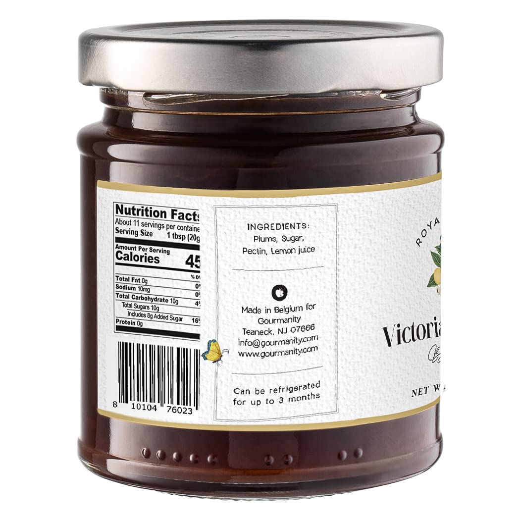 Gourmanity Victoria Plum Jam, Sweet and Flavorful, Delicious Plum Preserves, Great on Toast and Scones, High Fruit Content, Non