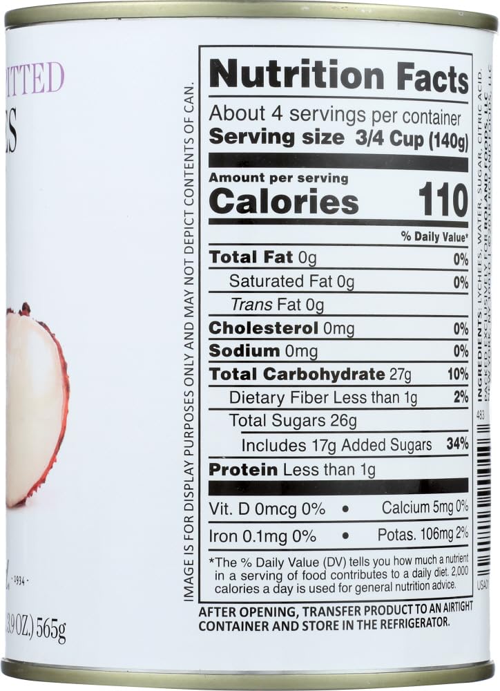 Roland Lychees, Whole in Heavy Syrup, 20 Ounce (Pack of 24)