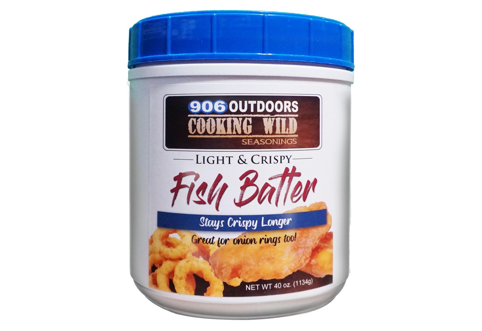 Cooking Wild Seasonings Light and Crispy Fish Batter, Original Recipe, 40 Ounce Jar, Perfect for Fish Fry, Onion Rings, Chicken