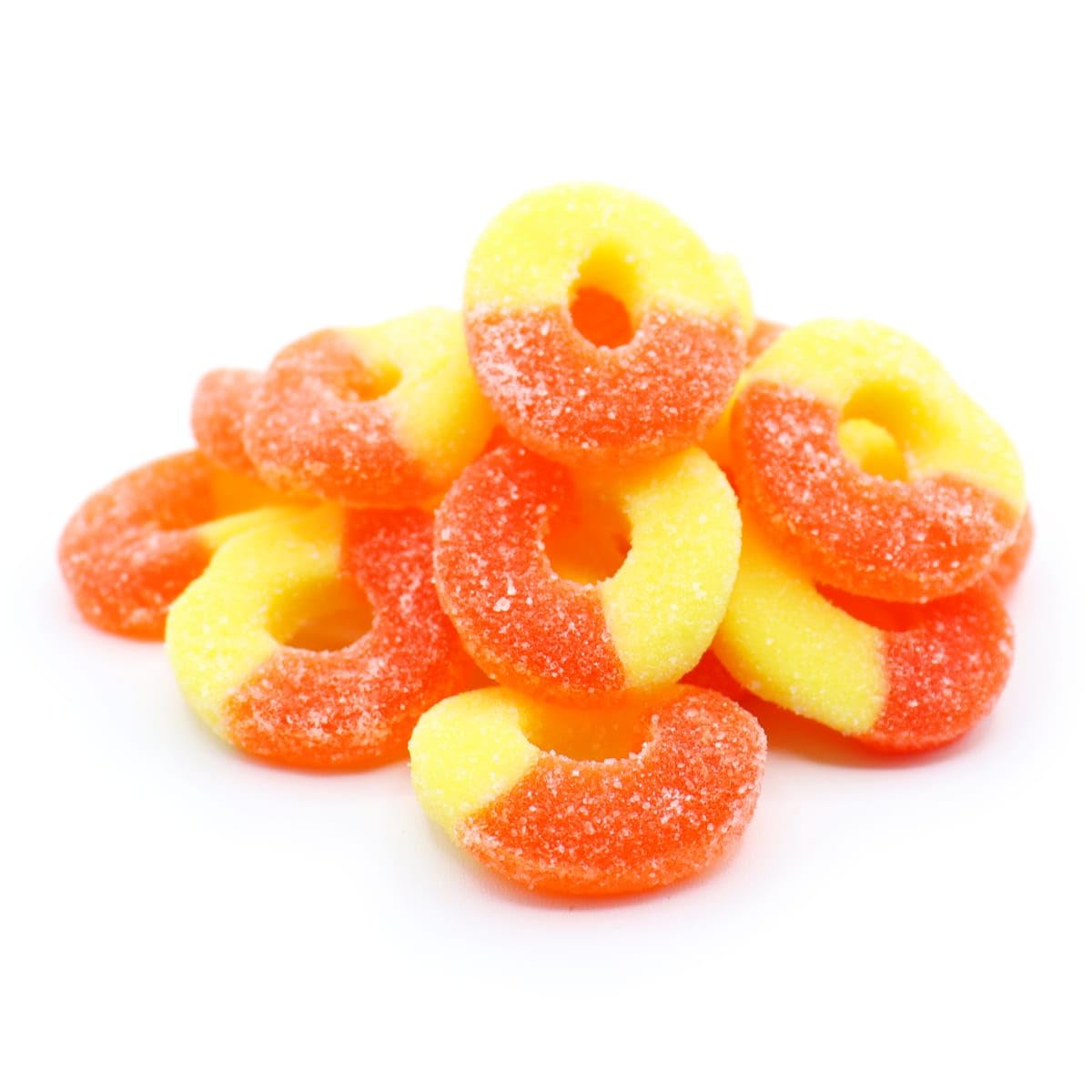 LYZAS SWEETS &   Peach Rings Gummy Candies - HALAL Certified - 2.2 LB Bulk Bag
