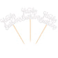 36 Pcs Happy Birthday Cupcake Toppers Glitter Birthday Cupcake Picks Decorations For Celebrating Birthday Party Supplies Silver