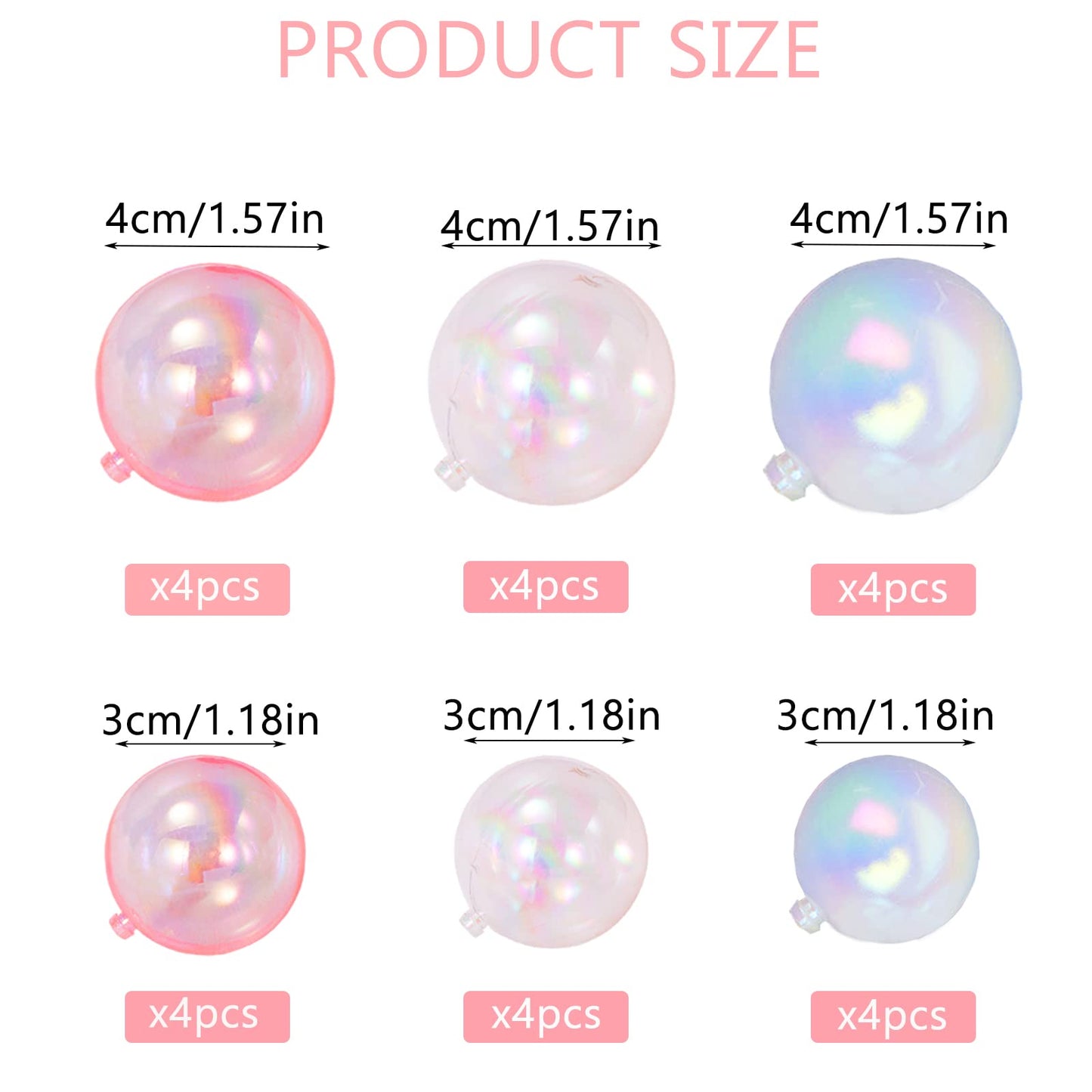 24 Pcs Balls Cake Toppers Bubble Mini Balloon Topper Pearl Insert Cupcake Diy Decoration For Wedding Anniversary Graduation Birt