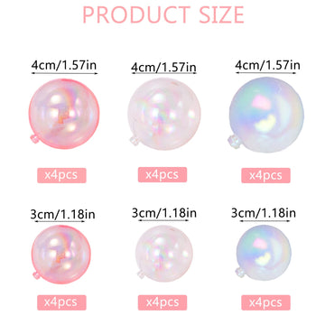 24 Pcs Balls Cake Toppers Bubble Mini Balloon Topper Pearl Insert Cupcake Diy Decoration For Wedding Anniversary Graduation Birt