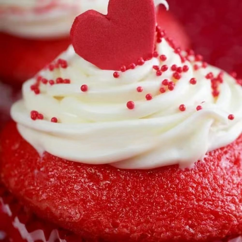 Edible Red Pearl Sugar Sprinkles Candy 2mm Mini Pearls Cake Decorations Cupcake Toppers Cookie Decorating Perfect for Wedding Pa