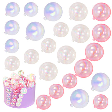 24 Pcs Balls Cake Toppers Bubble Mini Balloon Topper Pearl Insert Cupcake Diy Decoration For Wedding Anniversary Graduation Birt