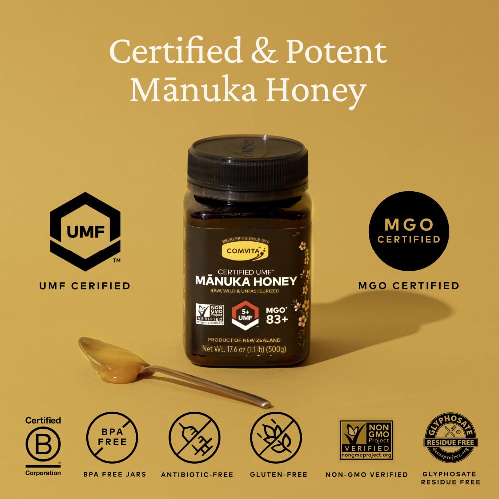 COMVITA Manuka Honey UMF 5+ MGO 83% Raw Wild Non-GMO 17.6 oz