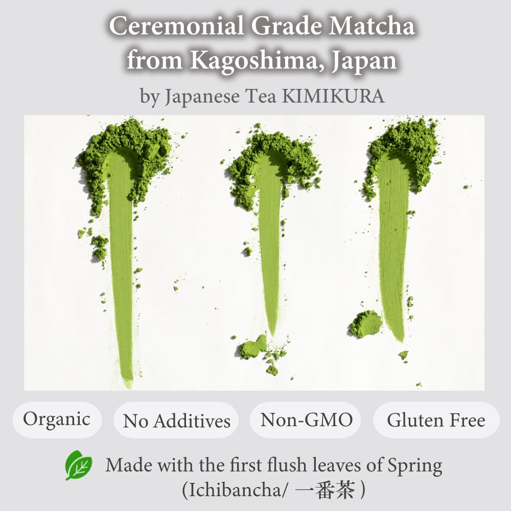 ORGANIC CEREMONIAL Matcha Green Tea Powder from Kagoshima JAPAN | Japanese Tea KIMIKURA | Matcha KIMIKURA (100g/3.5oz 1pack)