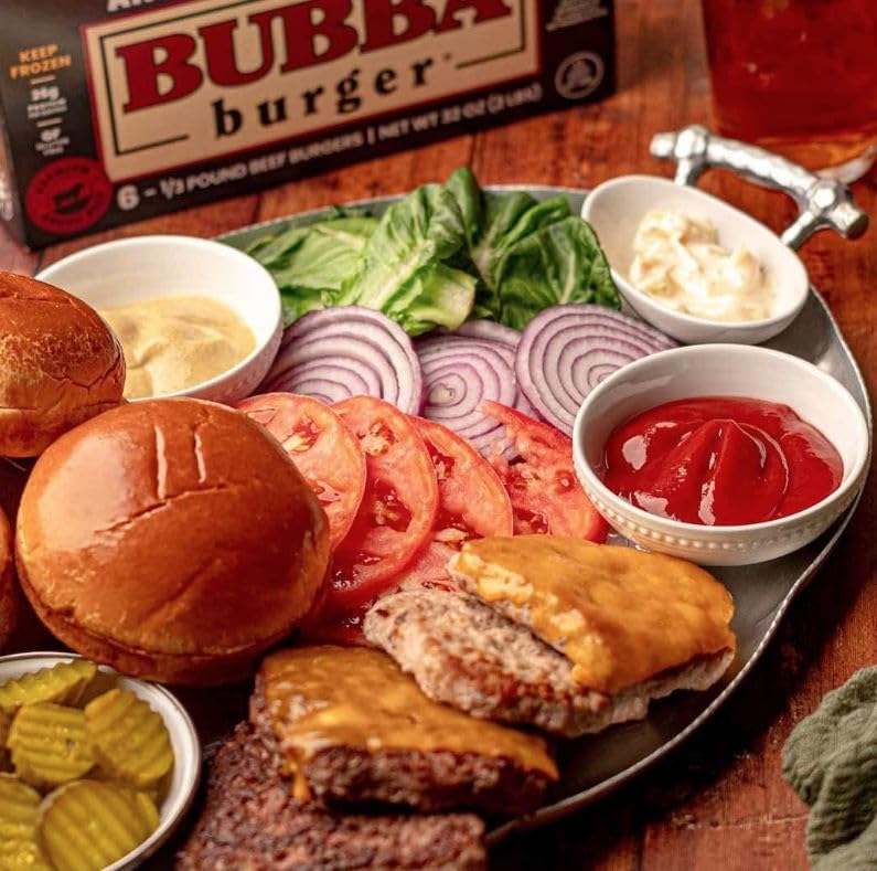 Bubba Burger, Frozen Angus Beef Burger Patties, USDA Choice Beef Chuck, 2 lb, Pack of 6