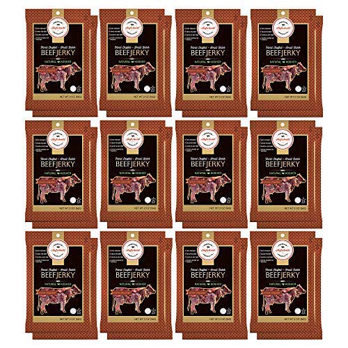 Aufschnitt Grass Fed Beef Jerky - Low Sodium, Certified Kosher - Made in USA - Keto & Halal Friendly - 12 Pack, Sweet Chipotle