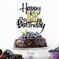 Kaoenla Black Gold Glitter Happy 13Th Birthday Cake Topper - Hello 13/Cheers13,Happy Thirteen Birthday Anniversary,13 Years Old