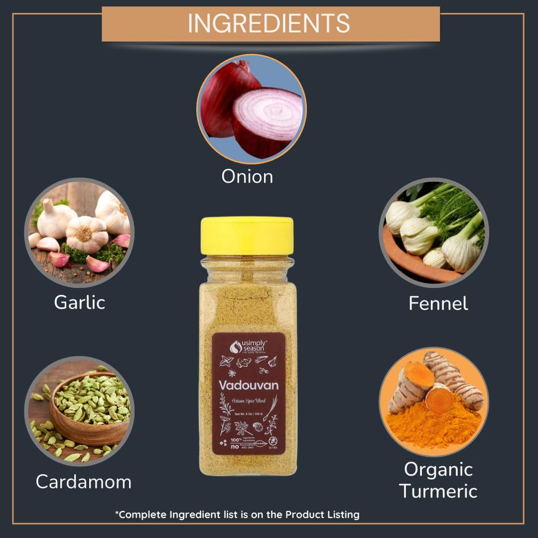 USIMPLY SEASON Vadouvan Curry Spice Blend - Vegan, Non-GMO, 6 oz, Model USS2011