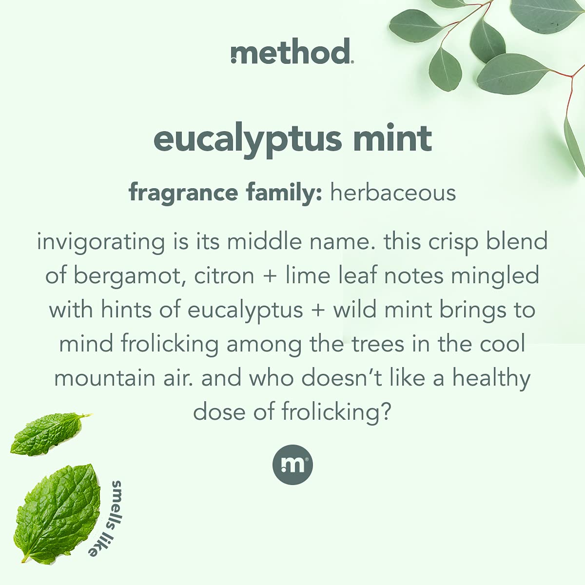 Method Daily Shower Cleaner Spray, Eucalyptus Mint, Plant-Based, Biodegradable, 28 Fl Oz (Pack of 8), No Scrubbing Required