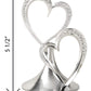 Hortense B. Hewitt Sparkling Love Double Hearts Anniversary, Engagement, Wedding Cake Topper, 5.5-Inches, Metal With Rhinestones