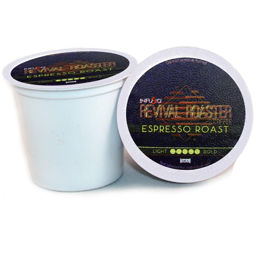InfuSio Coffee Pods Espresso Roast Dark Roast 96 Count Single Serve for Keurig K Cups