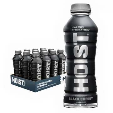 HOIST Premium Hydration Electrolyte Drink, Black Cherry, 16 Fl Oz (Pack of 12)