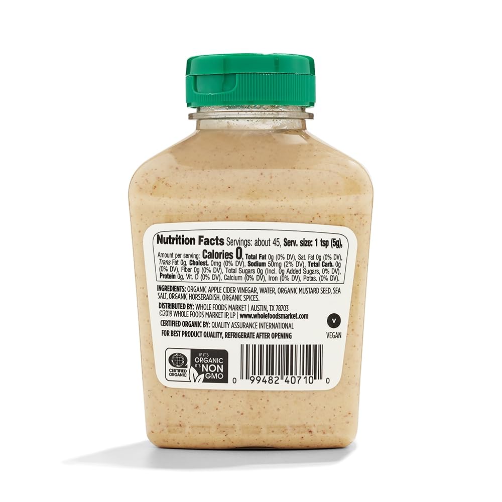 365 by Whole Foods Market Organic German Mustard, 8 Oz - Gourmet Condiment for Sandwiches, BBQ, and Deli Delights