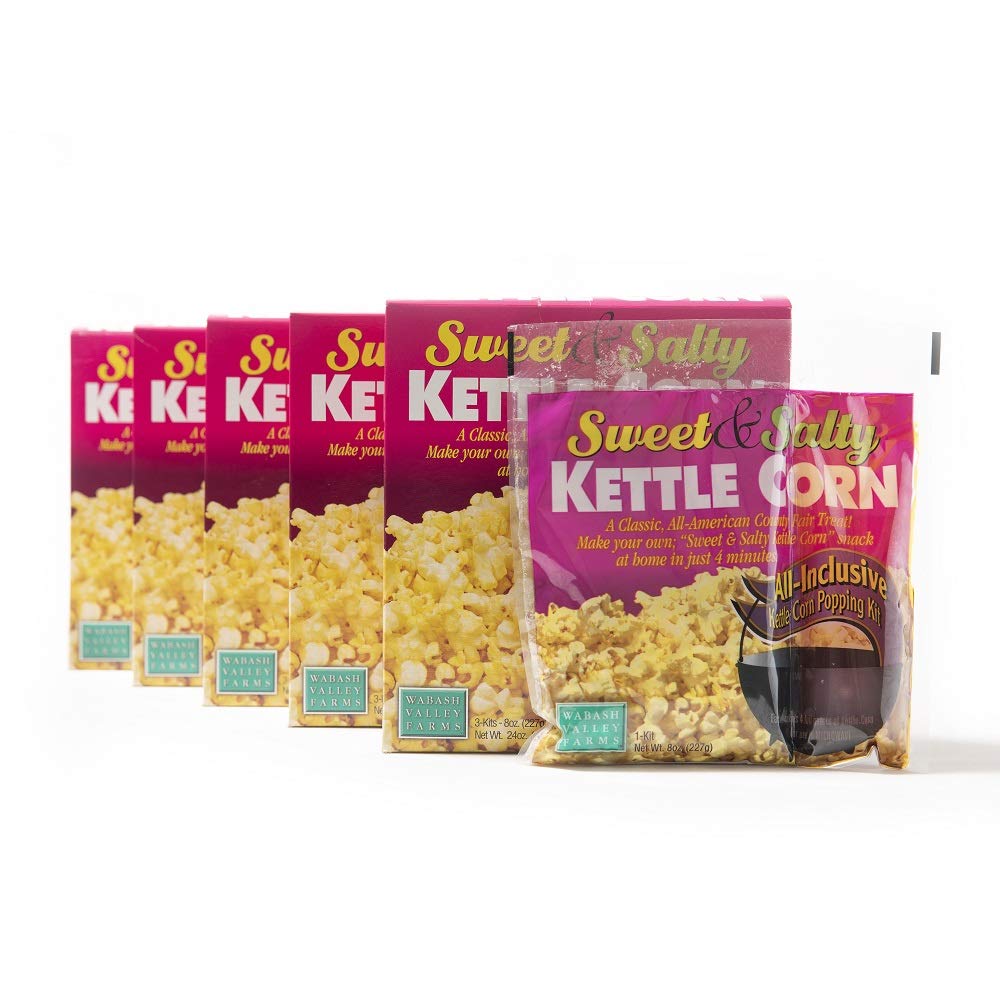 Wabash Valley Farms All In One Popcorn Kits -Sweet & Salty Kettle Corn, Popcorn Kernels For Popcorn Machine, Kernels, Popcorn Ki