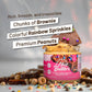 Rainbow Nut Butter Cosmic Fudge Brownie Peanut Butter Treat Chocolate, With Rich Chunks Of Brownie, Rainbow Sprinkles, And Velve