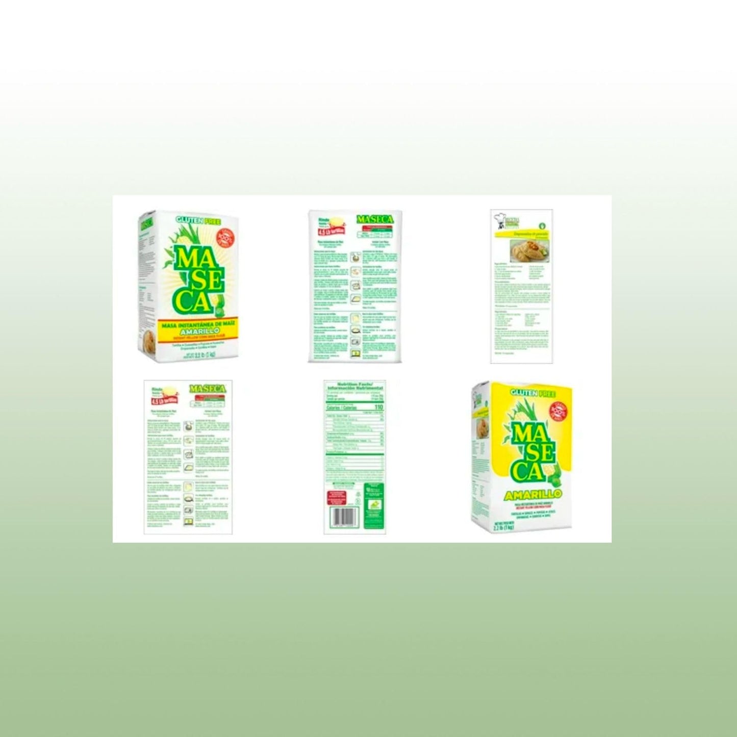 Maseca Amarillo Gluten Free Harina De Maiz (Corn Flour) 2 Lbs Bag 6 Pack