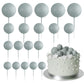 Astaron 20 Pcs Ball Cake Topper Decorations Mini Balloons Cake Topper Sticks Gray Balls Cake Picks Cake Topper Balls Cake Decora