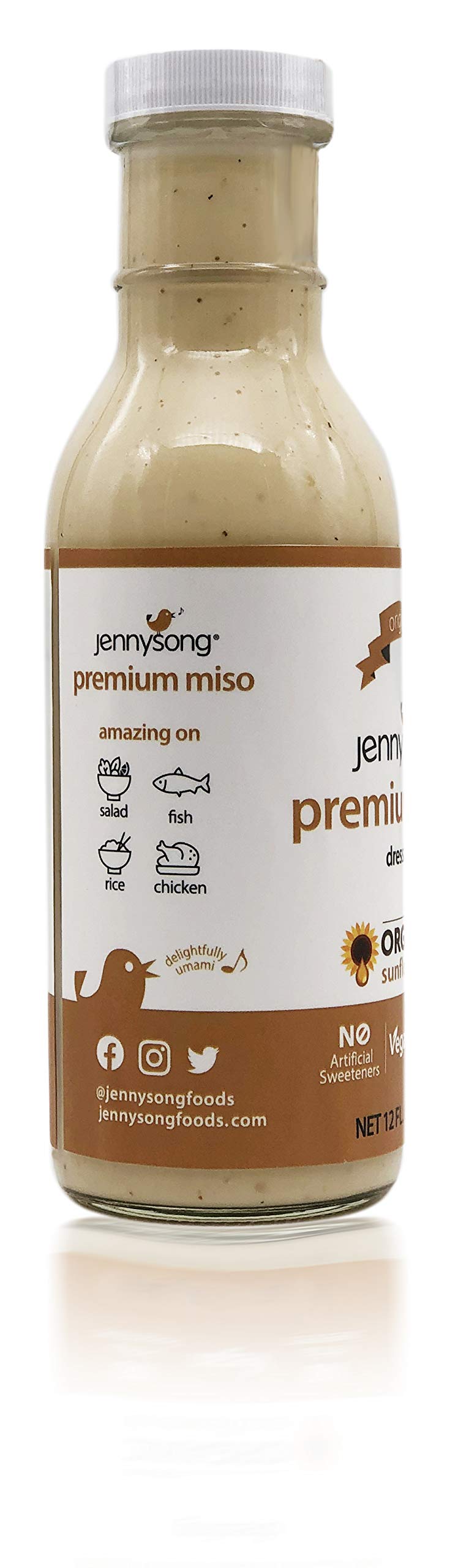 Jennysong Original Premium Miso Dressing - Made with Organic Sunflower Oil. creamy Vegan No Artificial Sweeteners and No Trans F