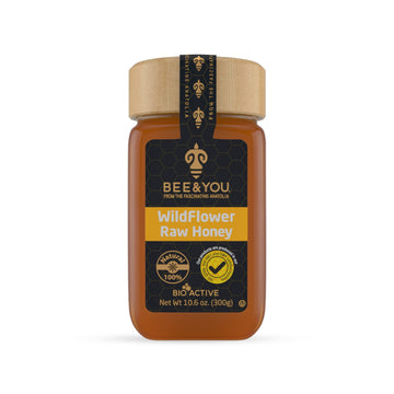 Bee And You Raw Wildflower Honey, 100% Natural, Wildcrafted, Polyflora And Unprocessed, Active Enzymes, Antioxidants, Ou Kosher,