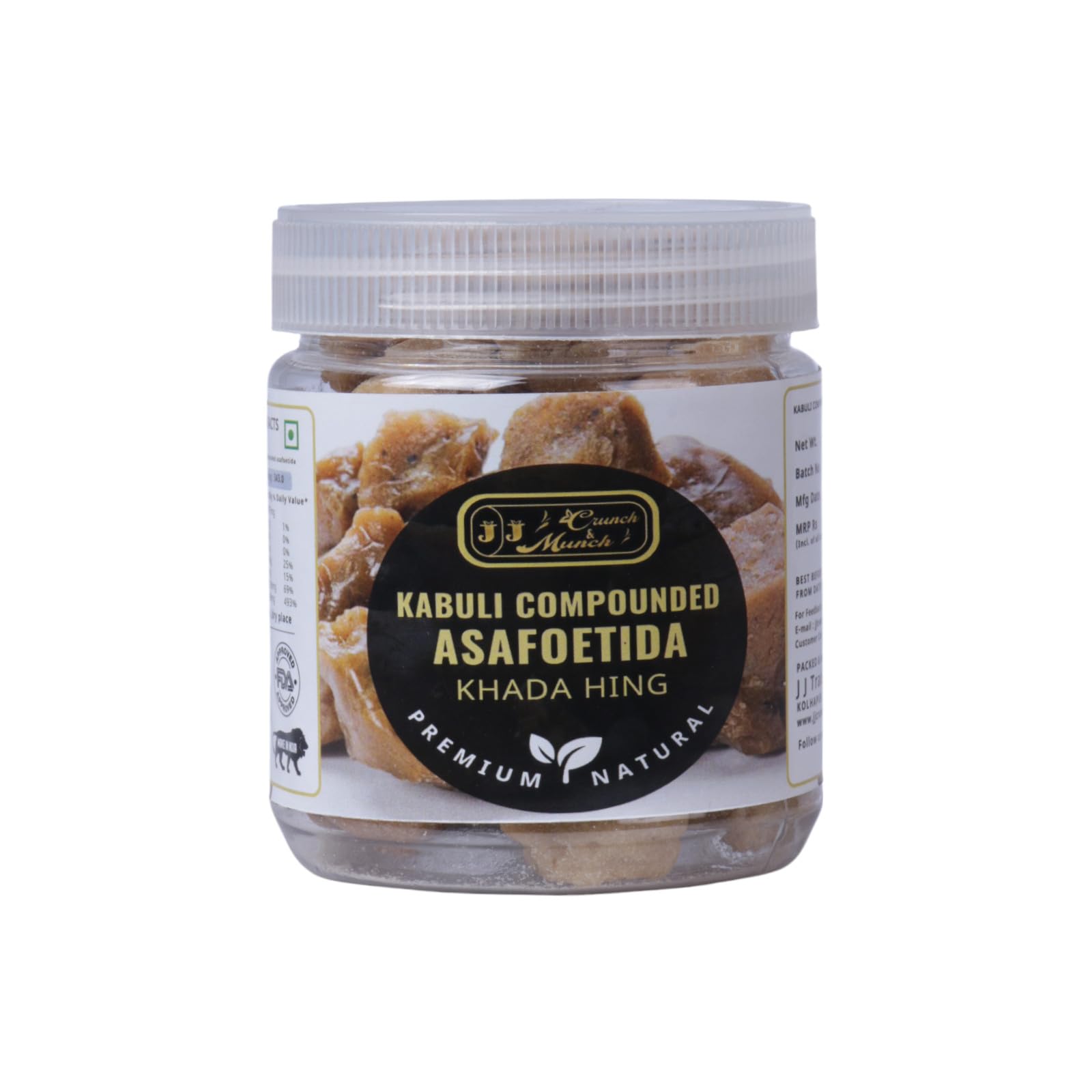 J J Crunch N Munch Hing Asafoetida Spice, Pure Natural Aromatic, 120g