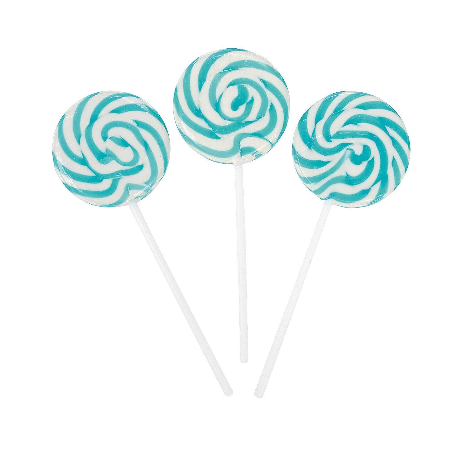 Swirl Lollipop Sucker - Bulk Individually Wrapped Pops - Candy Buffets, Graduation Parties, Anniversaries & Weddings, Aqua (Set 