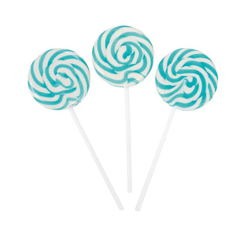 Swirl Lollipop Sucker - Bulk Individually Wrapped Pops - Candy Buffets, Graduation Parties, Anniversaries & Weddings, Aqua (Set 