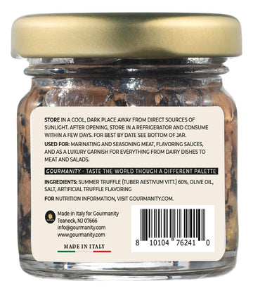 Gourmanity Tartufi Black Truffle Slices, Truffle Carpaccio In Olive Oil, (Tuber Aestivum Vitt.) Add Luxury Flavor To Any Dish, P