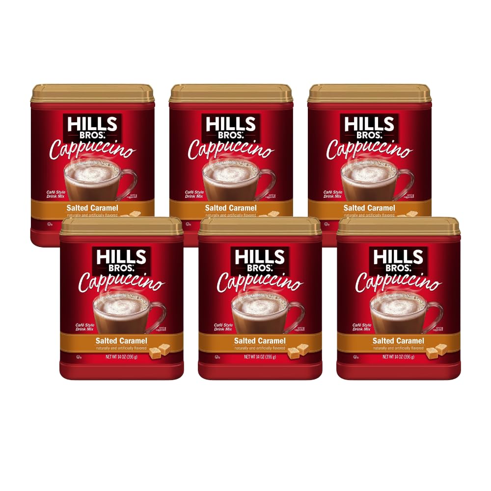 Hills Bros Salted Caramel Instant Cappuccino, 14 oz. (Pack of 6)