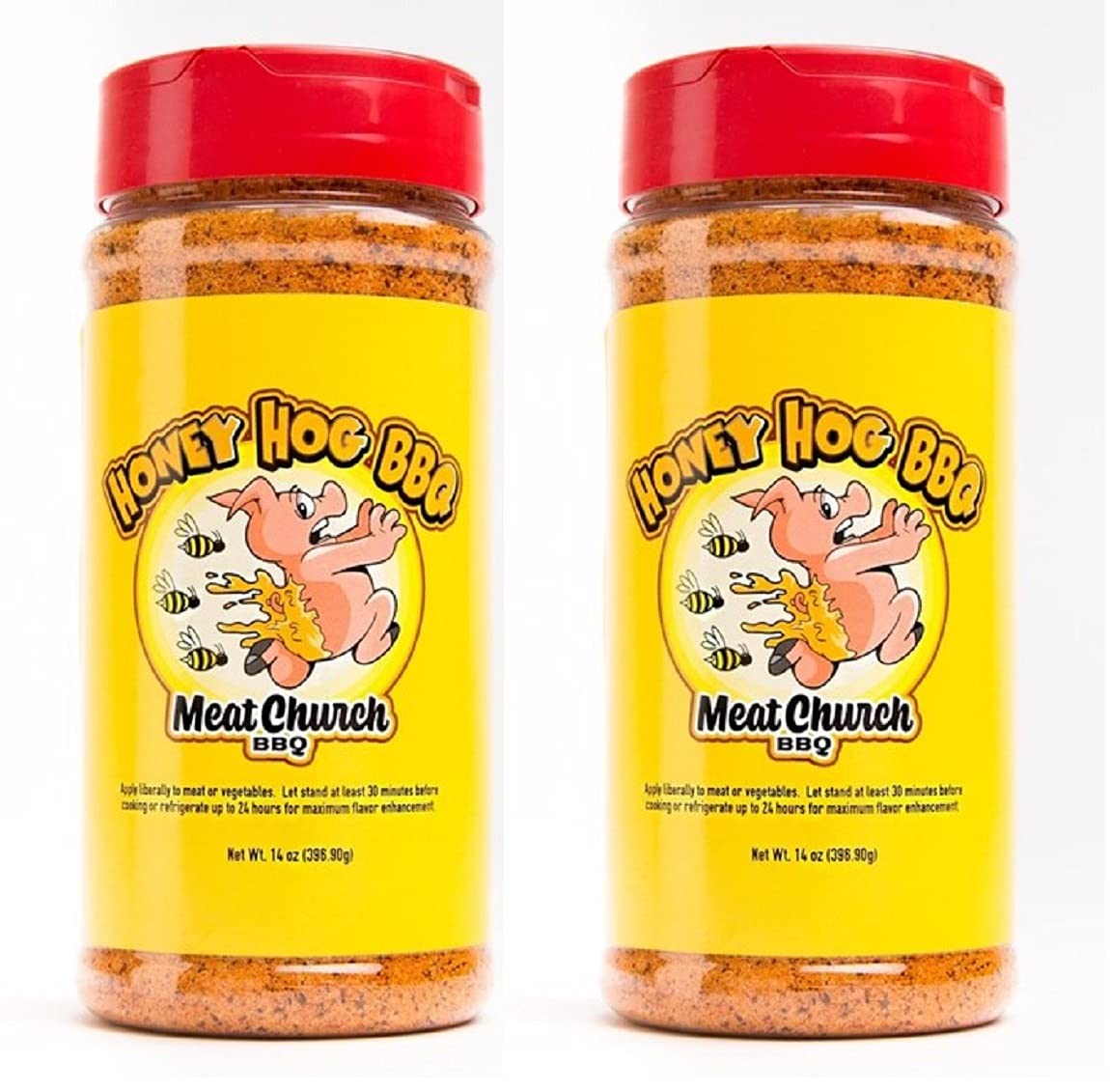 Meat Church BBQ Rub Combo: Two Bottles of Honey Hog (14 oz) BBQ Rub and Seasoning for Meat and Vegetables, Gluten Free, Total of