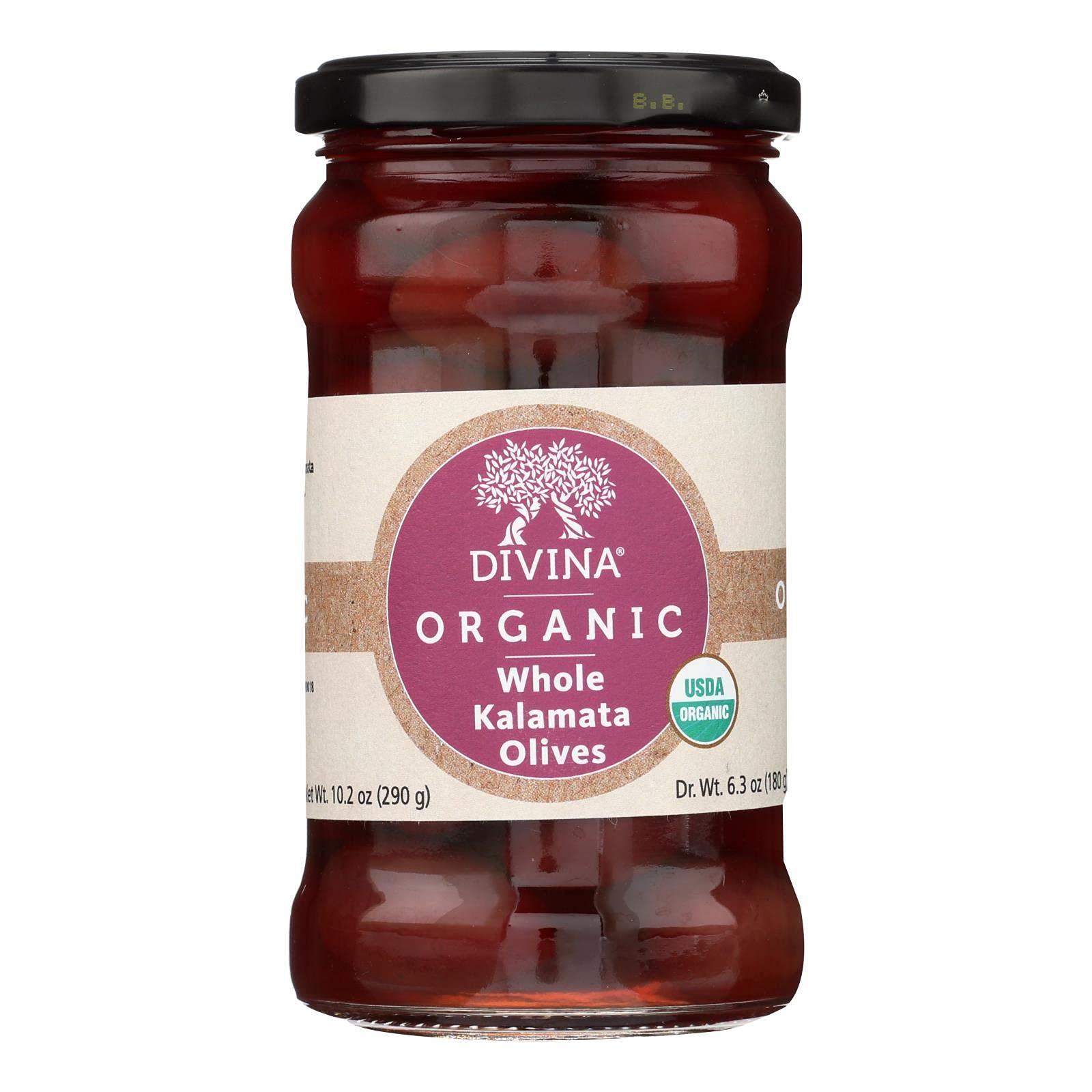 Divina Organic Kalamata Olives, 6.3 Oz. (Case Of 6)