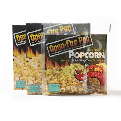 All in One Popcorn Packs - Wabash Valley Farms All Inclusive Popping Kits, Open Fire Pop, Popcorn Kernels for Outdoor Popping, P