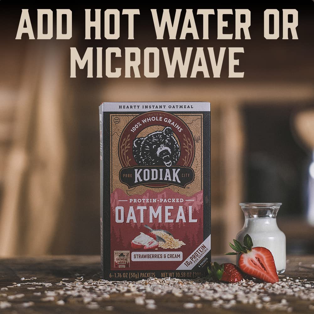 Kodiak Cakes Instant Protein Oatmeal Packets, Maple & Brown Sugar, 6 Packets - 1.76 Ounce (Pack of 6)