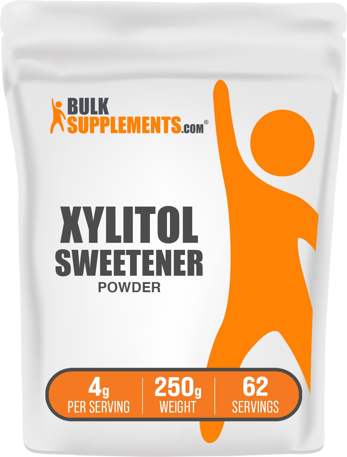 BulkSupplements Xylitol Powder Sweetener, Low Calorie, Gluten Free, 250g (8.8 oz), Sugar Substitute for Baking & Cooking
