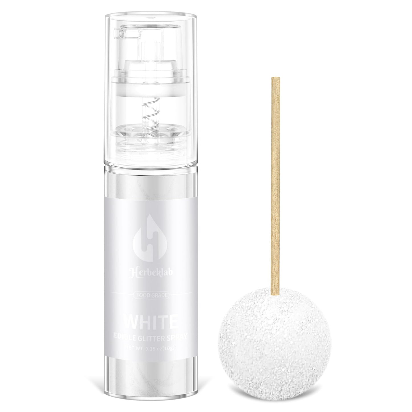 White Edible Glitter Spray - 10g Edible White Glitter for Cakes Food Grade Shimmer Powder Cake Sprinkles for Cookie Decorating C