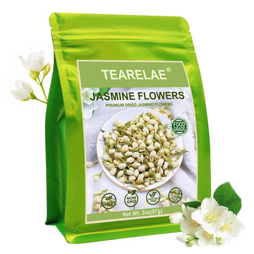 Tearelae - Dried Jasmine Flowers Bud - Edible Flowers For Drinks - 100% Pure Natural Dried Herbs Loose Leaf Herbal Tea - For Soap Making, Bath Bombing, Candle Making And Tisanes - 2Oz/57G