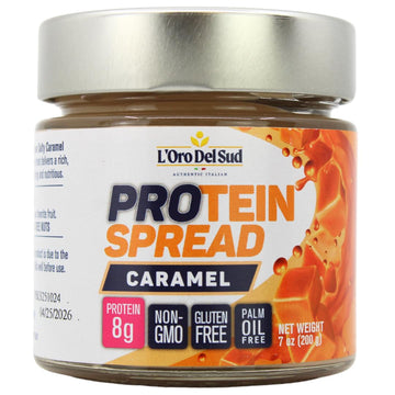 Salted Caramel Spread with Protein, High Protein, 8g Protein per serving, Protein Spread, Non GMO, Product of Italy, Non palm oi