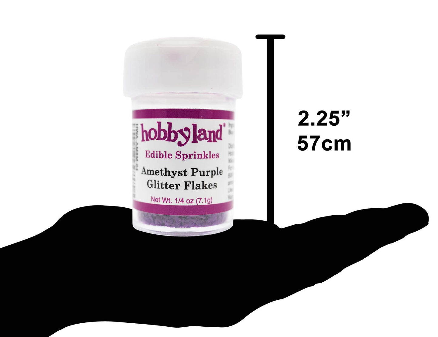 Hobbyland Edible Glittery Flakes (Amethyst Purple Glitter Flakes, 1/4 oz)