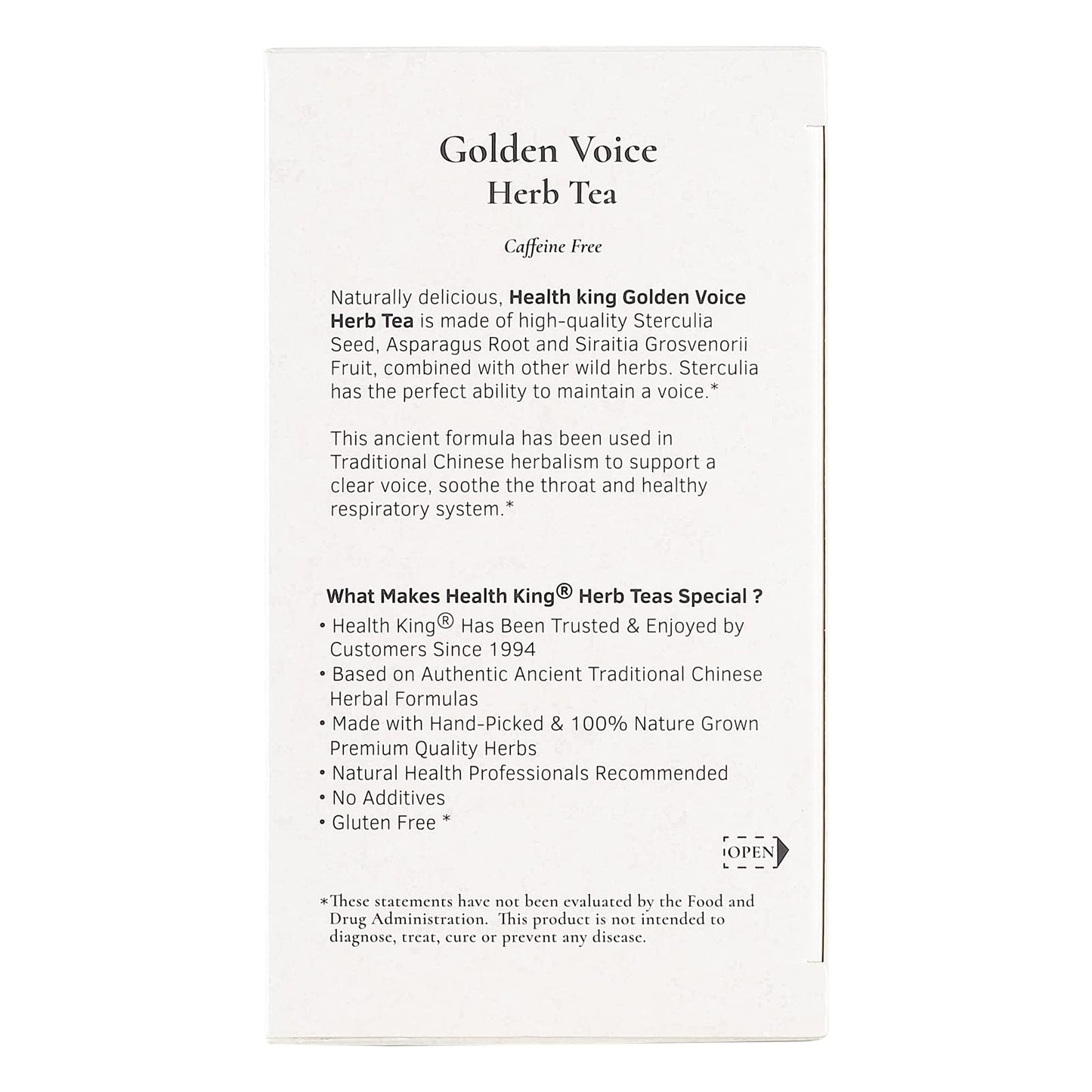 Health King Golden Voice Herb Tea, 20 Count
